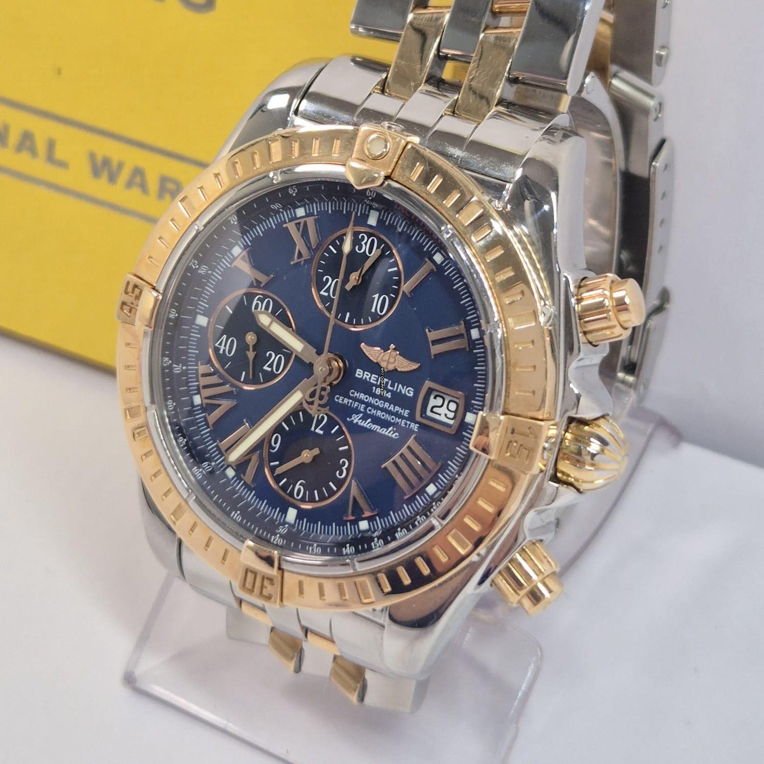Thumbnail von Breitling Chronomat Evolution Ouro Rosé & Aço Blue Dial 44mm Automático Completo