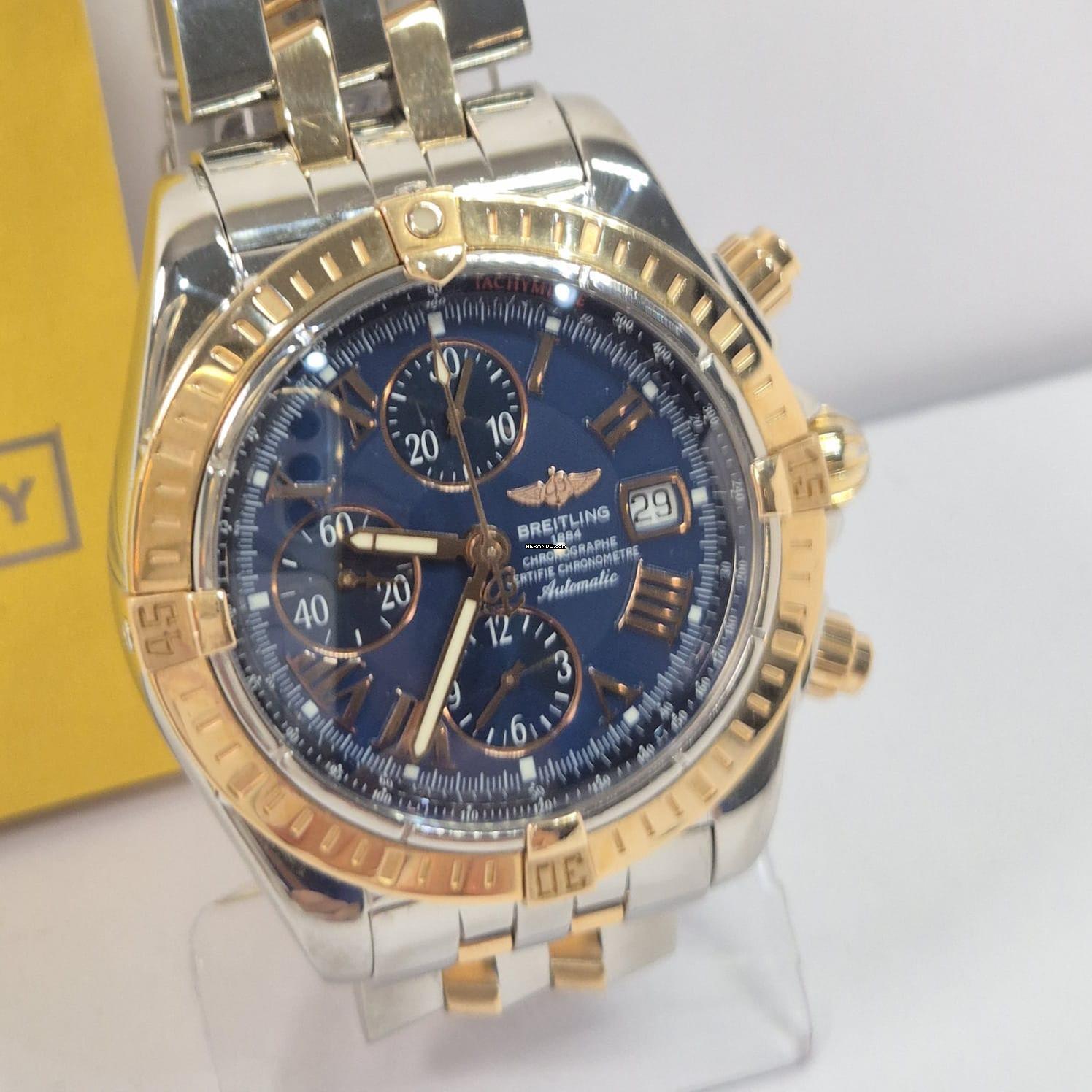 Thumbnail von Breitling Chronomat Evolution Ouro Rosé & Aço Blue Dial 44mm Automático Completo