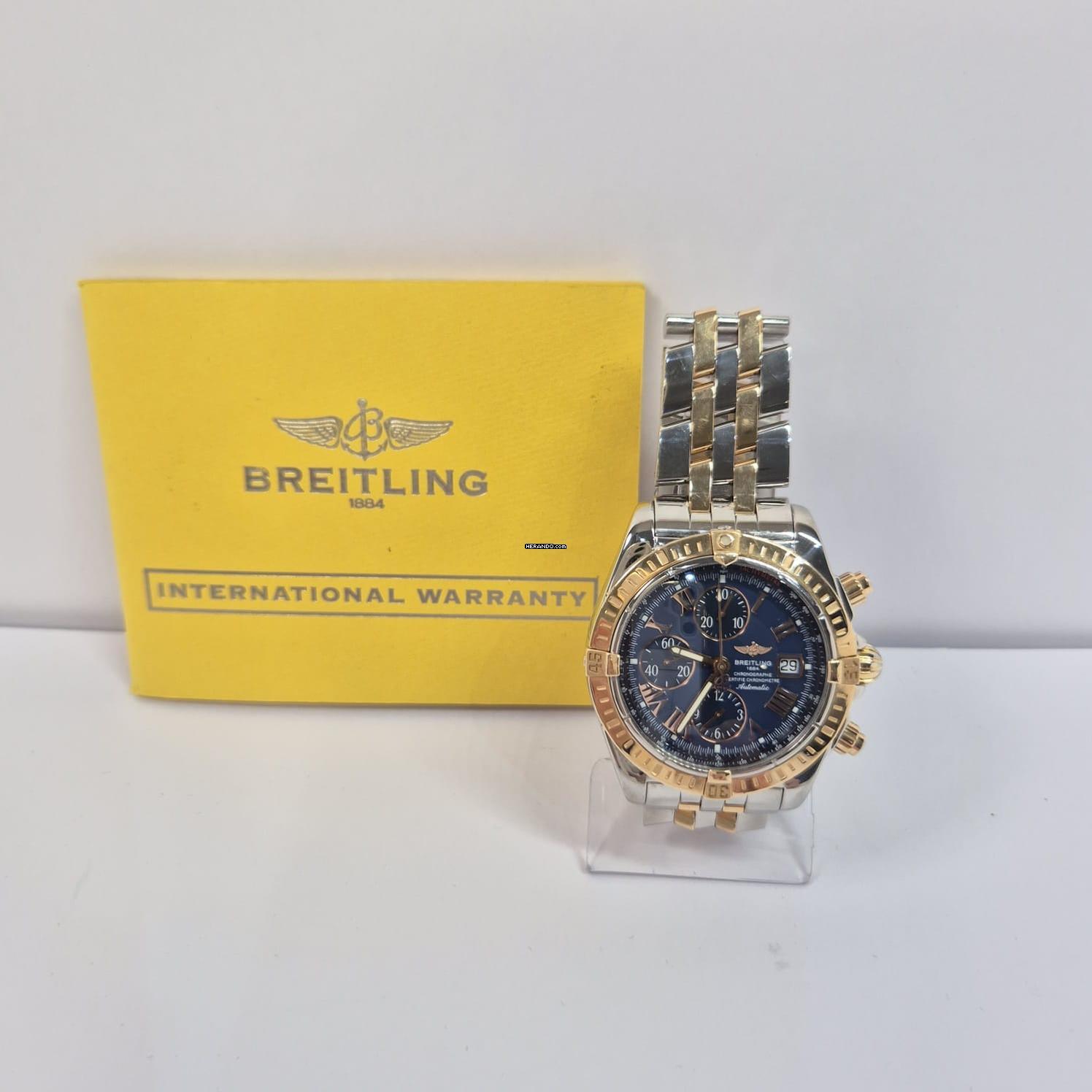 Thumbnail von Breitling Chronomat Evolution Ouro Rosé & Aço Blue Dial 44mm Automático Completo