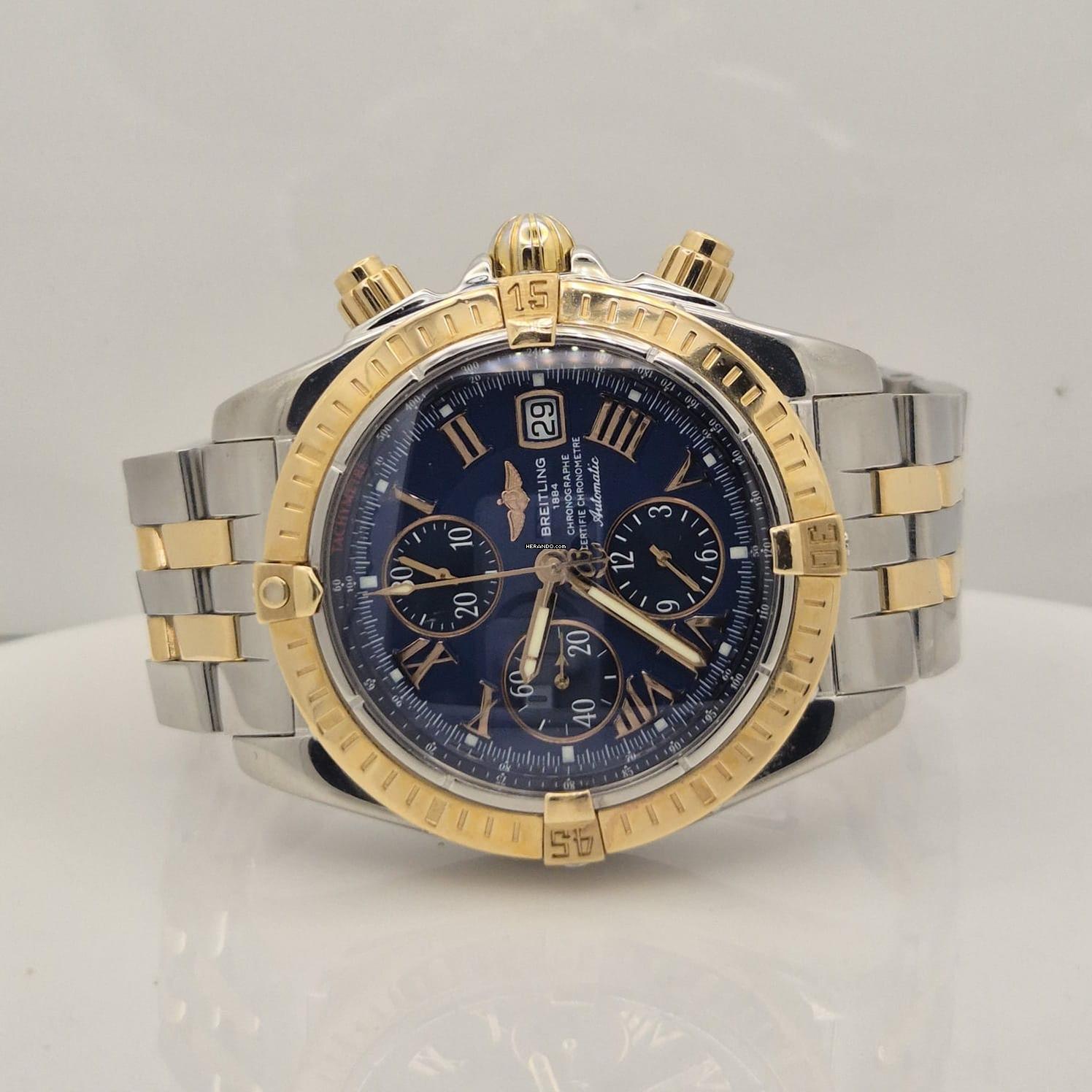 Thumbnail von Breitling Chronomat Evolution Ouro Rosé & Aço Blue Dial 44mm Automático Completo