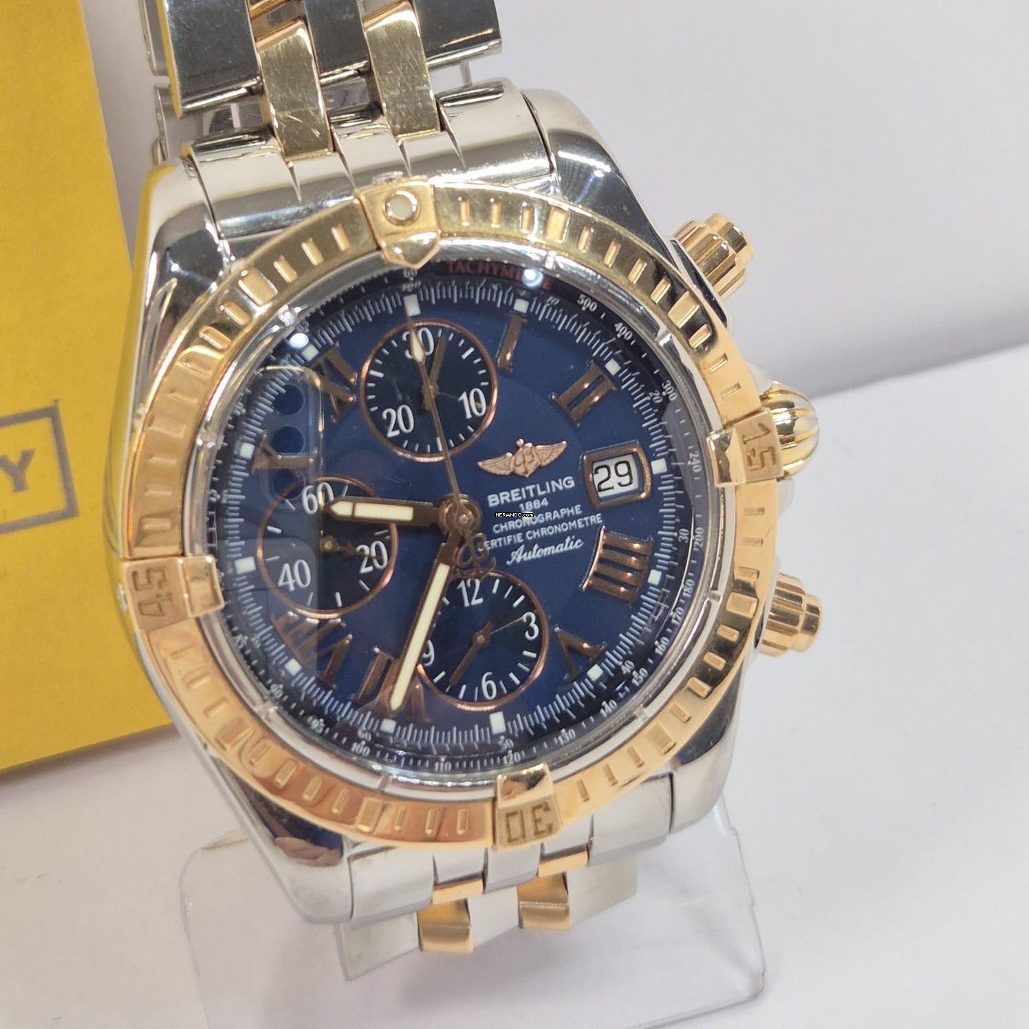 Thumbnail von Breitling Chronomat Evolution Ouro Rosé & Aço Blue Dial 44mm Automático Completo