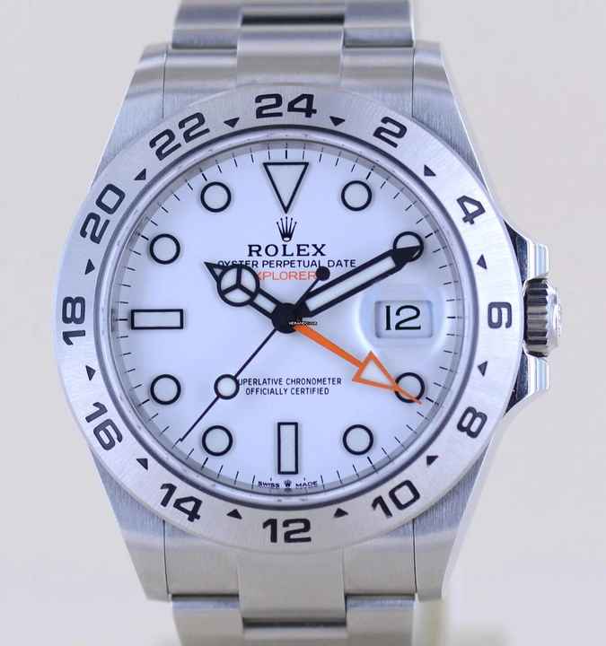  Rolex Explorer II 226570 white Dial Orange Hand Top Klassiker unworn B+P 