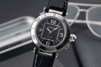 Thumbnail von Cartier Pasha Seatimer Automatik Edelstahl Herrenuhr Ref. W31077U2 Papiere 2011