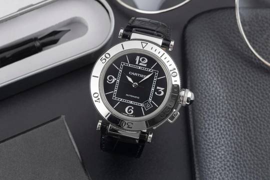  Cartier Pasha Seatimer Automatik Edelstahl Herrenuhr Ref. W31077U2 Papiere 2011 