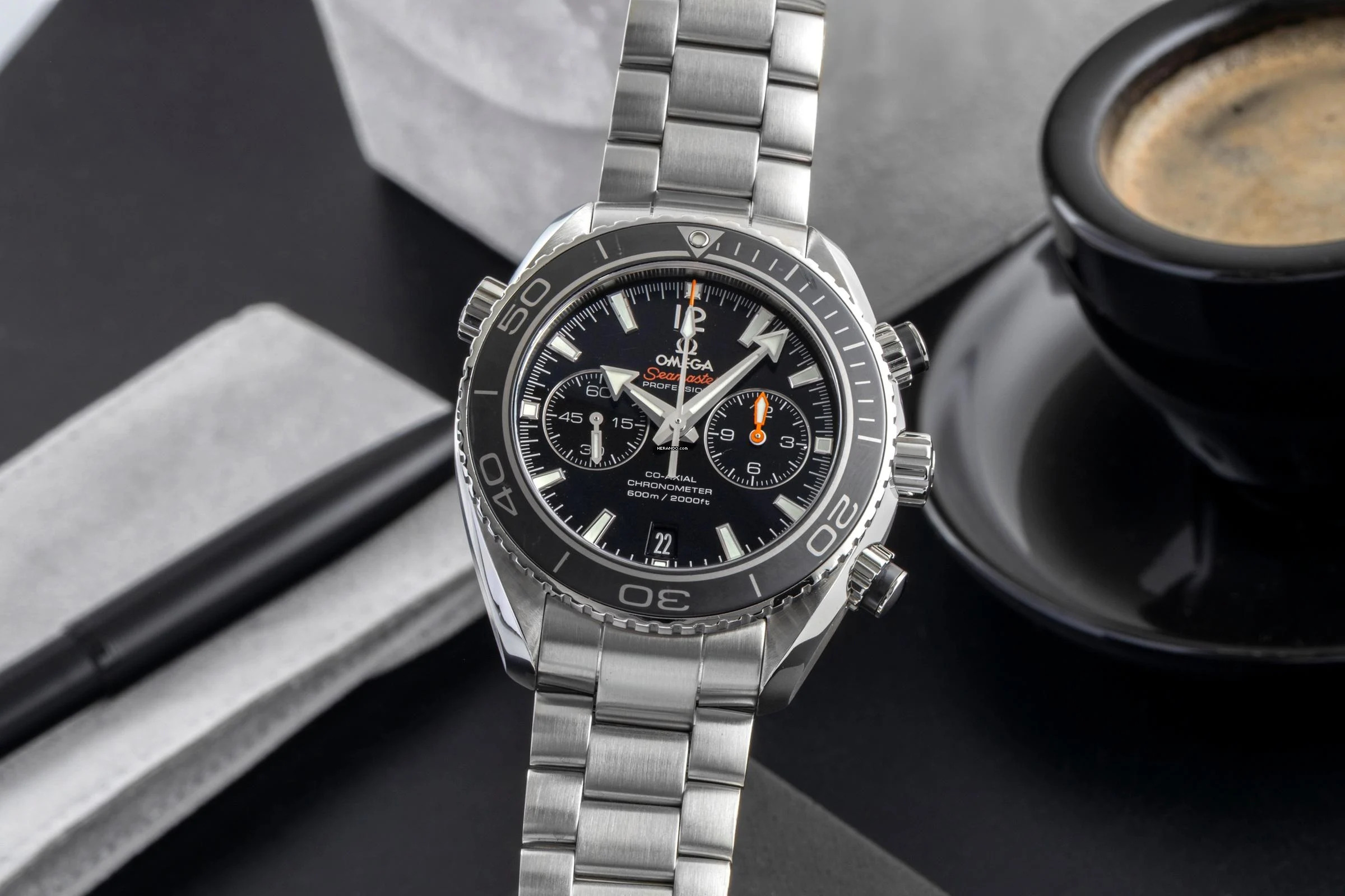  Omega Seamaster Planet Ocean Chronograph 600M Co-Axial Ref. 232.30.46.51.01.001 B&P 