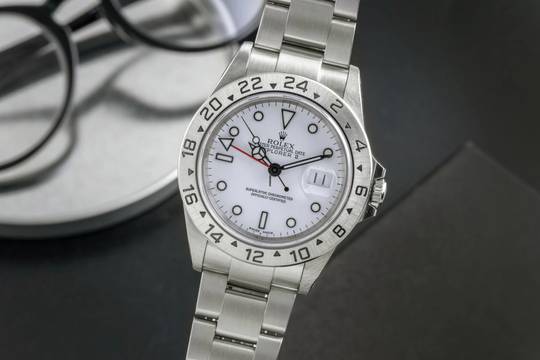  Rolex Explorer II White Dial Polar Edelstahl Automatik Herrenuhr Ref. 16570 B&P 