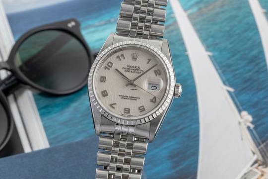  Rolex Datejust 36 Computer Dial Oyster Edelstahl Automatik Ref. 16220 B&P LC 100 