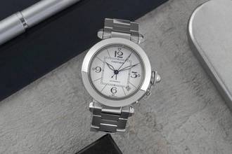 Thumbnail von Cartier Pasha C Stahl Automatik White Dial Herrenuhr Ref. W31074M7 Klassiker