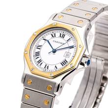 Thumbnail von Cartier Santos Octagon 30 Steel Gold – 2966 – good condition – approx. 1990