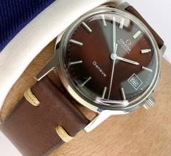 Thumbnail von Omega Genève Serviced Geneve Vintage Automatic Automatik Rare Burgundy Dial 1660163 1660163