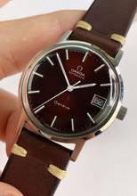 Thumbnail von Omega Genève Serviced Geneve Vintage Automatic Automatik Rare Burgundy Dial 1660163 1660163