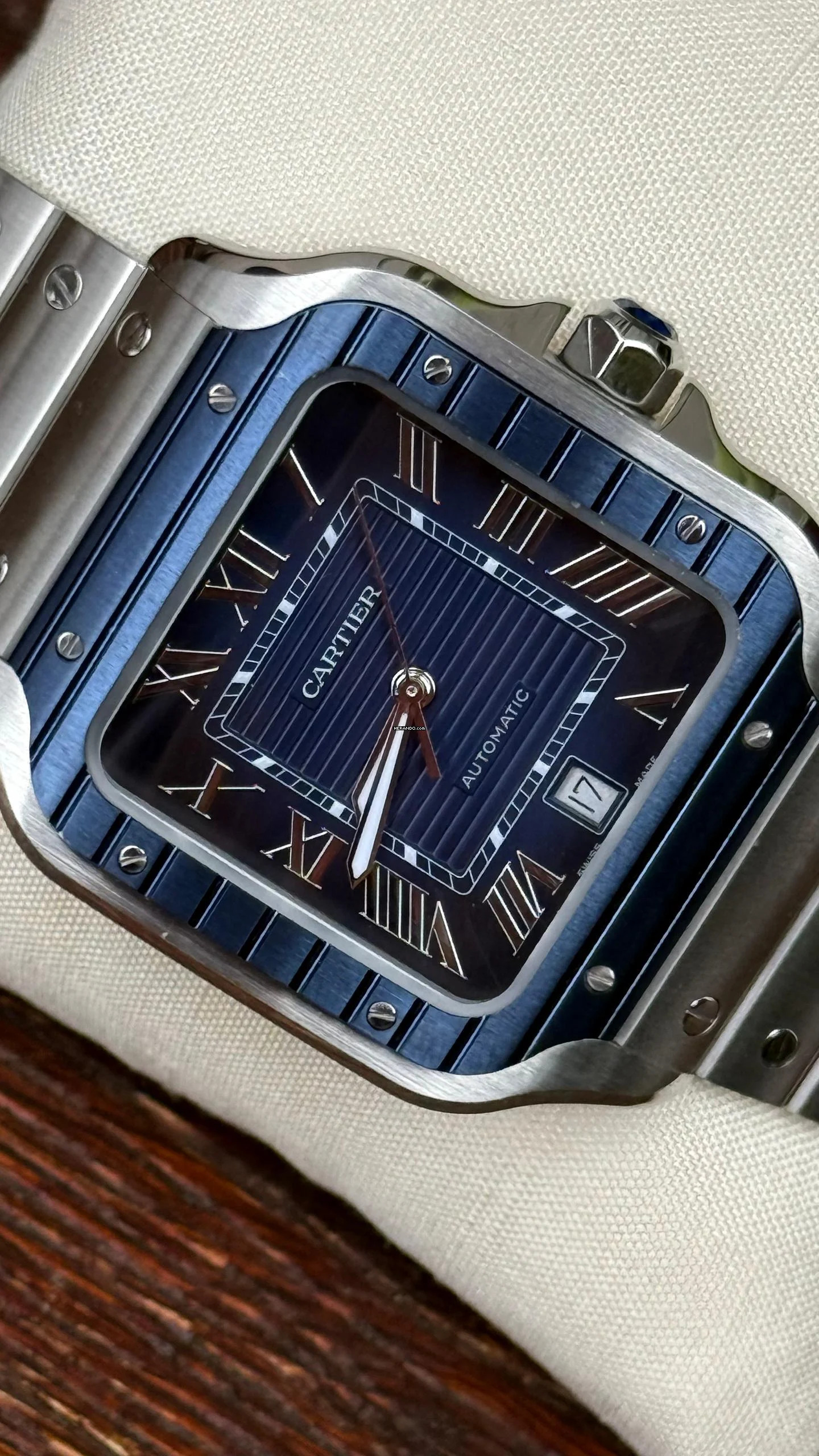  Cartier Santos De Cartier Blue Dial 2022 Release Top condition like new - 99% unworn 