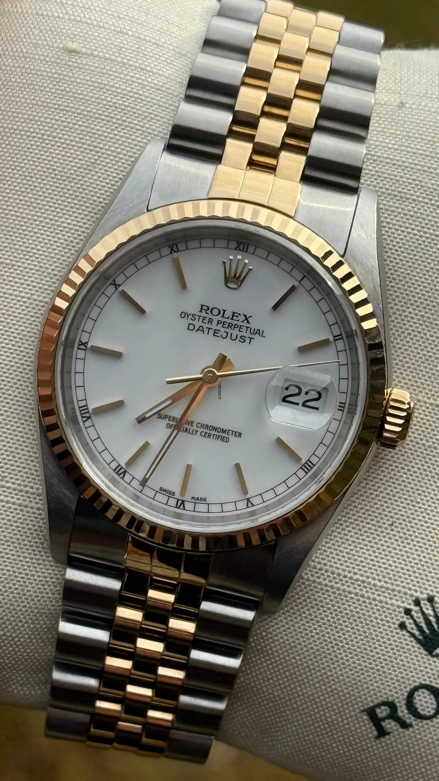 Thumbnail von Rolex Datejust 36 Top Condition no stretch white dial