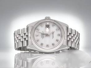 Thumbnail von Rolex Datejust 36 36mm 116234 Stahl Weissgold 750 Cacholong Diamanten Automatik Stainless Steel 18kt White Gold Oyster-band Chronometer