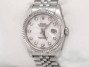 Thumbnail von Rolex Datejust 36 36mm 116234 Stahl Weissgold 750 Cacholong Diamanten Automatik Stainless Steel 18kt White Gold Oyster-band Chronometer