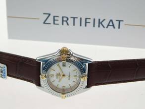 Thumbnail von Breitling Callistino Stahl / Gold Lady mit original Perlmutt Zifferblatt im Top Zustand 29mm Damenuhr im Best Zustand