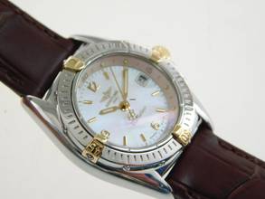 Thumbnail von Breitling Callistino Stahl / Gold Lady mit original Perlmutt Zifferblatt im Top Zustand 29mm Damenuhr im Best Zustand
