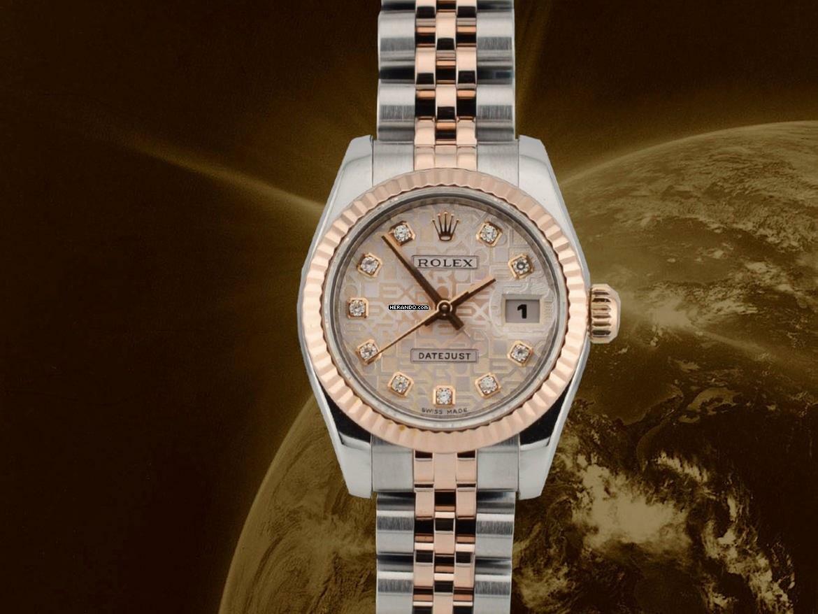  Rolex Lady-Datejust 179171 26mm Steel Rose Gold - Computer Dial Diamond - Full Set 2008 