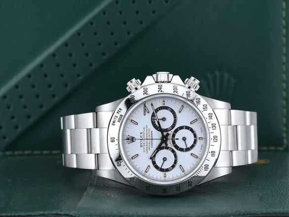  Rolex Daytona Cosmograph Daytona Ref.16520 satinato Inverted 6 White Dial Box & Papers Like New 
