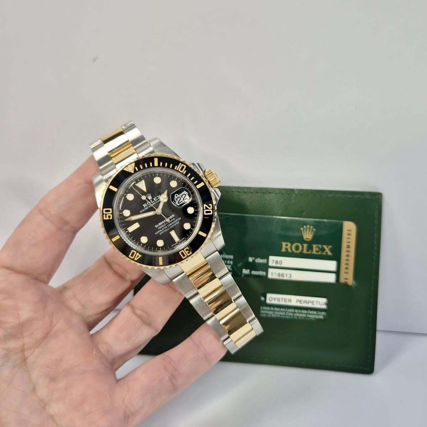  Rolex Submariner Date Ouro & Aço Ceramic 40mm Automático Completo 