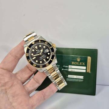  Rolex Submariner Date Ouro & Aço Ceramic 40mm Automático Completo 