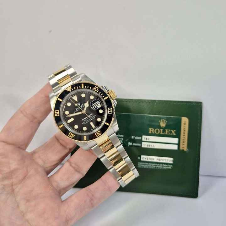  Rolex Submariner Date Ouro & Aço Ceramic 40mm Automático Completo 
