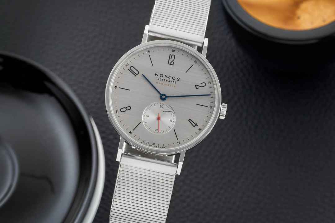  NOMOS Tangente Neomatik 39 Silvercut Stahl Automatik Ref. 141 Box 