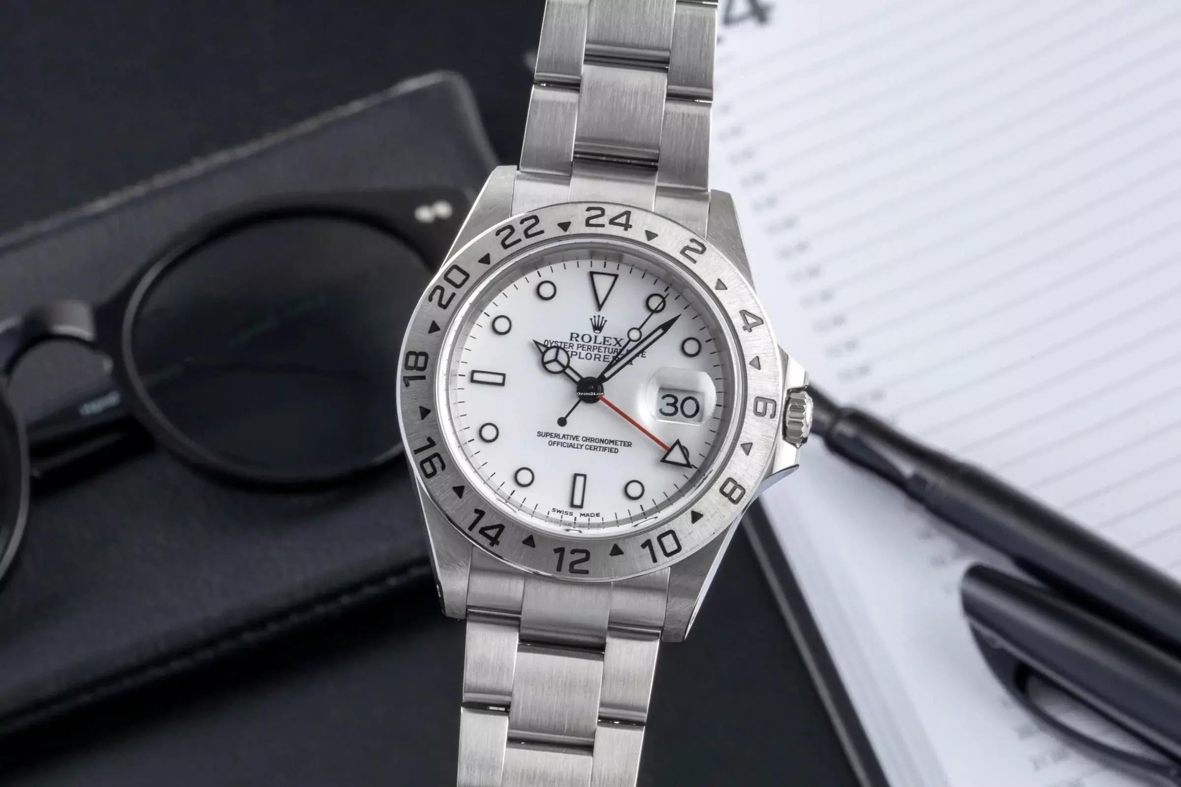  Rolex Explorer II White Dial Edelstahl Automatik Herrenuhr Ref. 16570 B&P 2003 