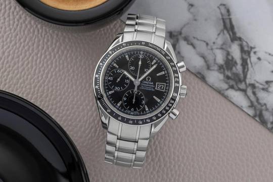  Omega Speedmaster Date Chronograph Stahl Automatik Ref. 3210.50.00 B&P 2011 