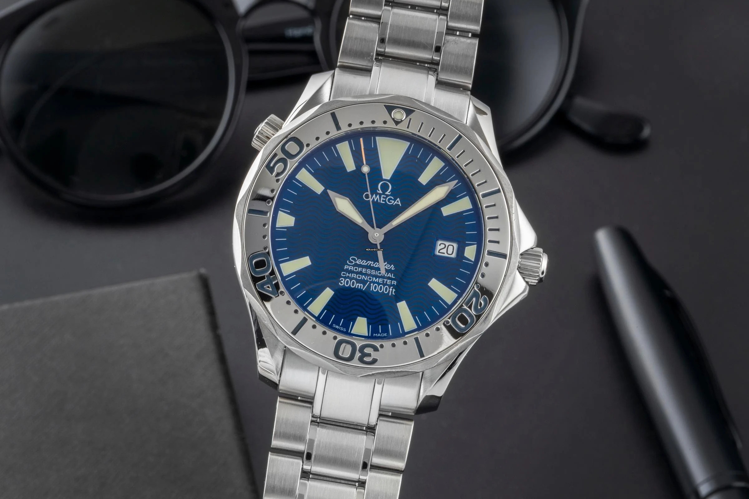  Omega Seamaster Diver 300 M Electric Blue Stahl Automatik Ref. 2255.80.00 