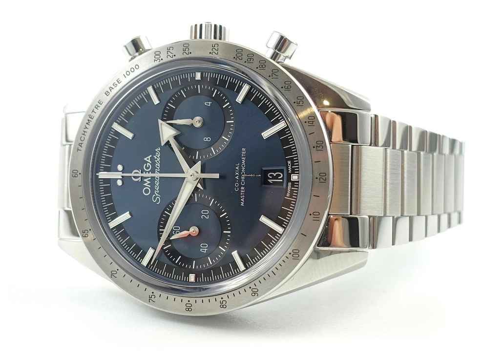  Omega Speedmaster '57 Chronograph Blue New with Box and Papers 