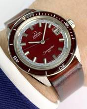 Thumbnail von Omega Seamaster 60 Automatic Automatik Vintage Diver Burgundy 166062 Big Crown 166062