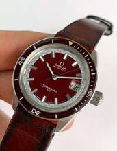 Thumbnail von Omega Seamaster 60 Automatic Automatik Vintage Diver Burgundy 166062 Big Crown 166062