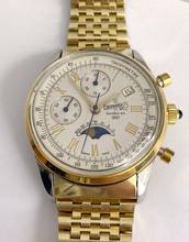 Thumbnail von Eberhard & Co. Chronograph Serviced (480e) Moonphase Mondphase Original Papers Valjoux 7768 75th 989 75 Anniversary Limited Edition