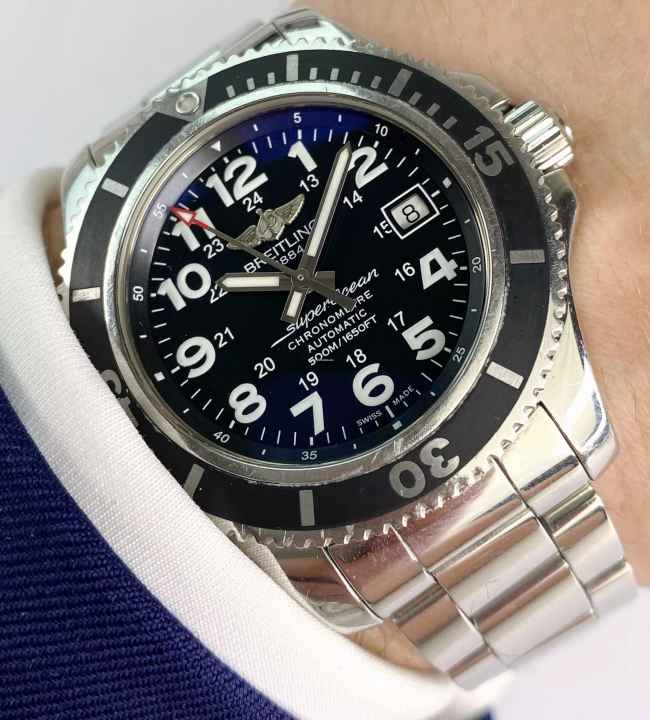 Breitling Superocean II a17365C9 Full Set Blue Dial Box Papers a17365C9 