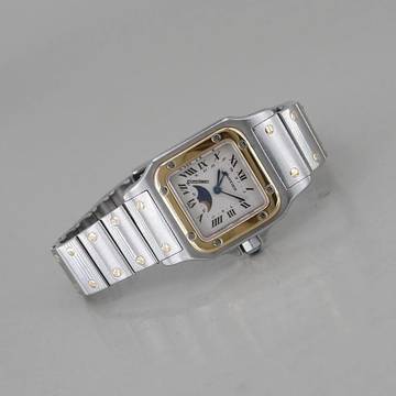 Cartier Santos Galbée Stahl/18k Gold Mondphase ca. 23,5 x 35 mm