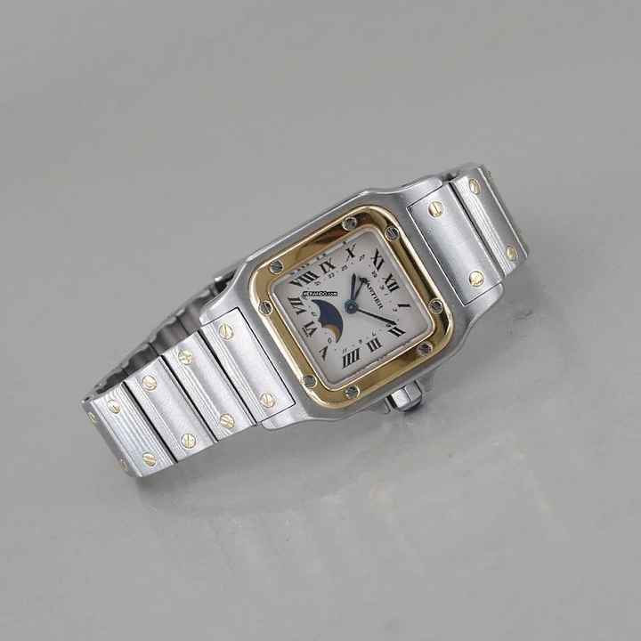  Cartier Santos Galbée Stahl/18k Gold Mondphase ca. 23,5 x 35 mm 