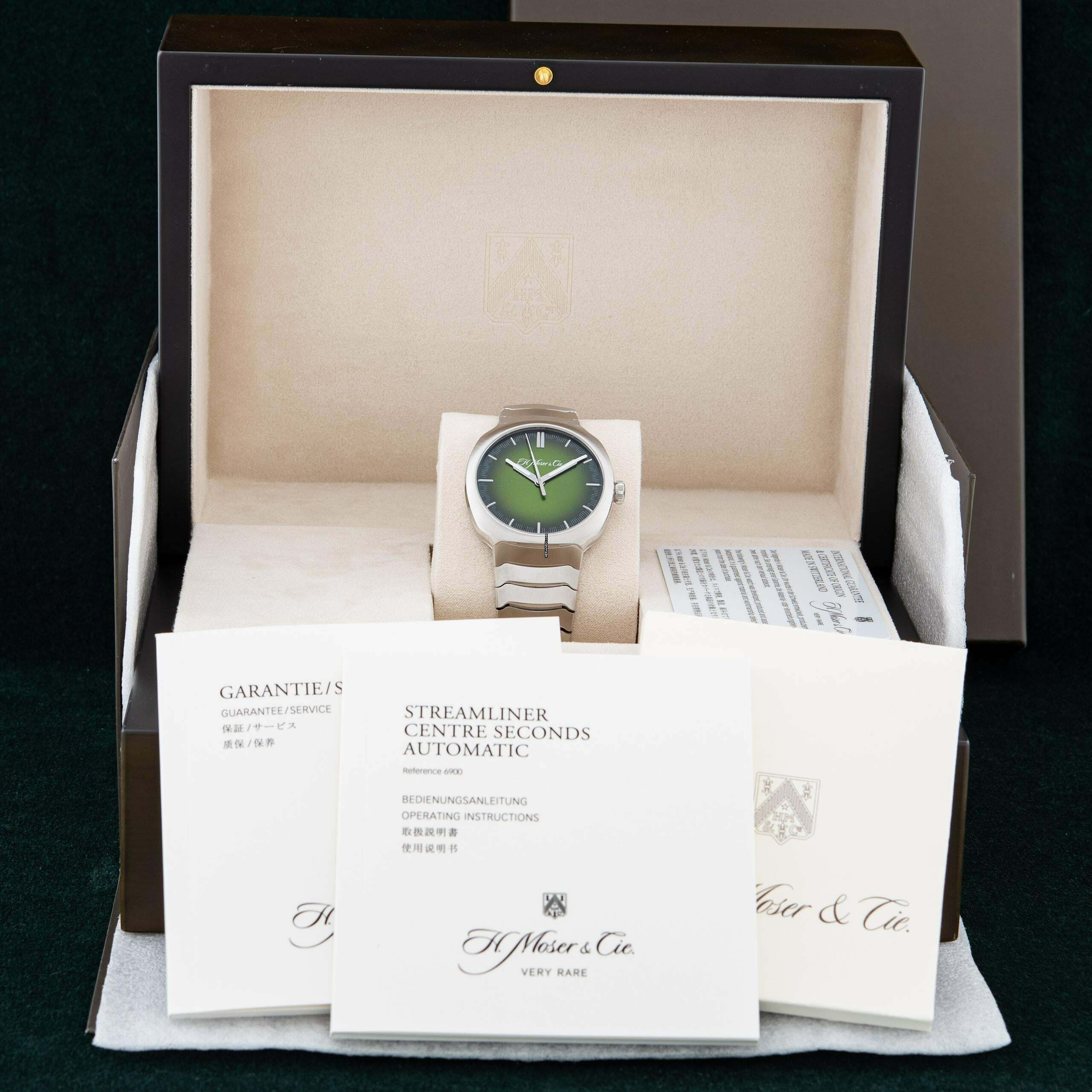 Thumbnail von H.Moser & Cie. H. Moser & Cie. Streamliner Centre Seconds Matrix Green Fumé 6200-1200 Automatic Full Set Streamliner Centre Seconds Matrix Green Automatic Edelstahl