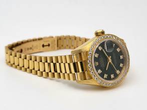 Thumbnail von Rolex Lady-Datejust 18 Kt. Gold top condition serviced Factory diamonds