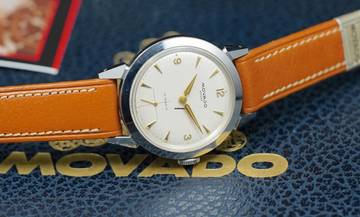 Thumbnail von Movado STUNNING 1950'S NOS SPORT WITH FB WATERPROOF CASE VINTAGE RARE