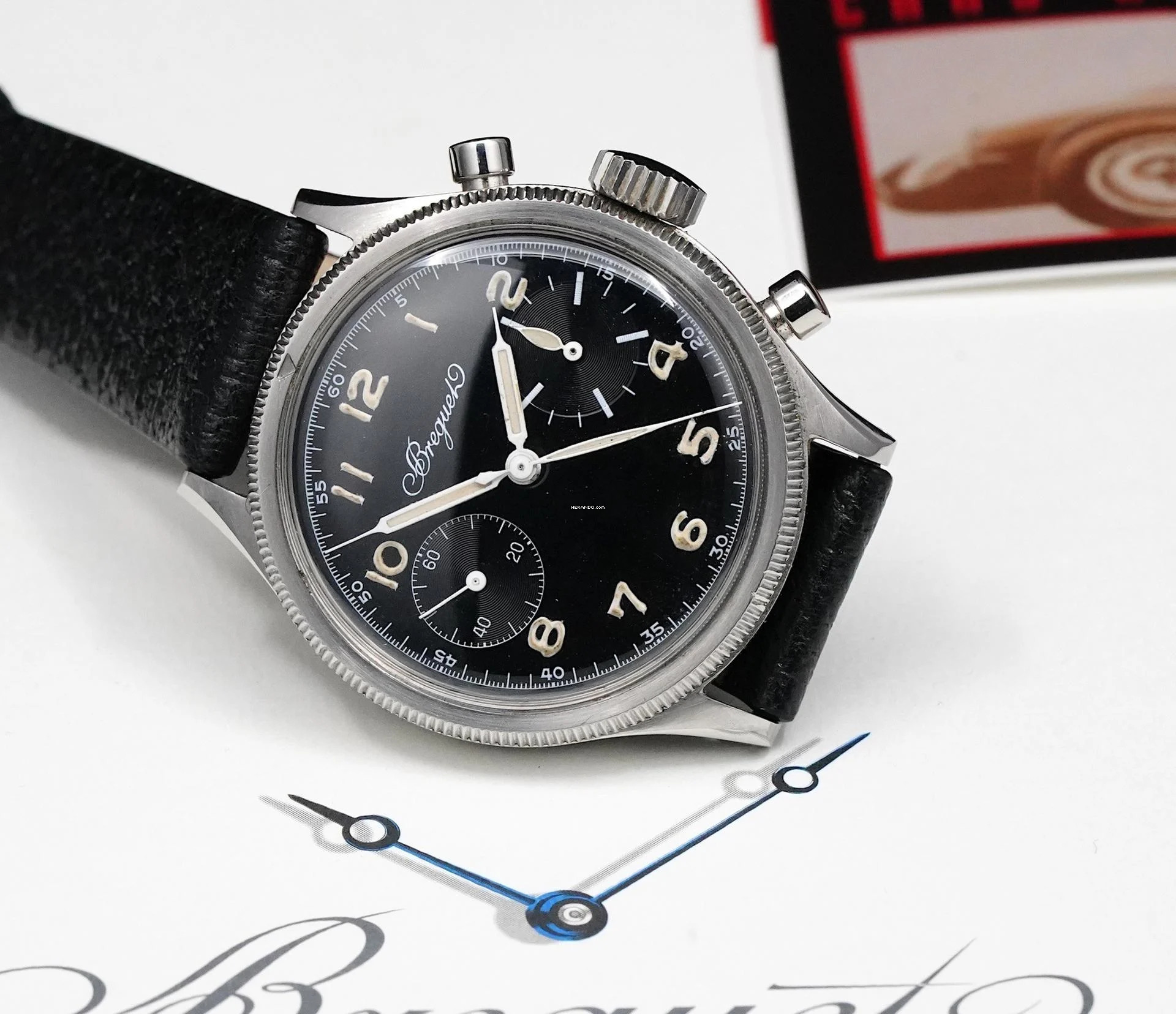 Thumbnail von Breguet Type XX - XXI - XXII RARE SPECIAL TYPE 20 XX FLYBACK FROM 1955 WITH EXTRACT