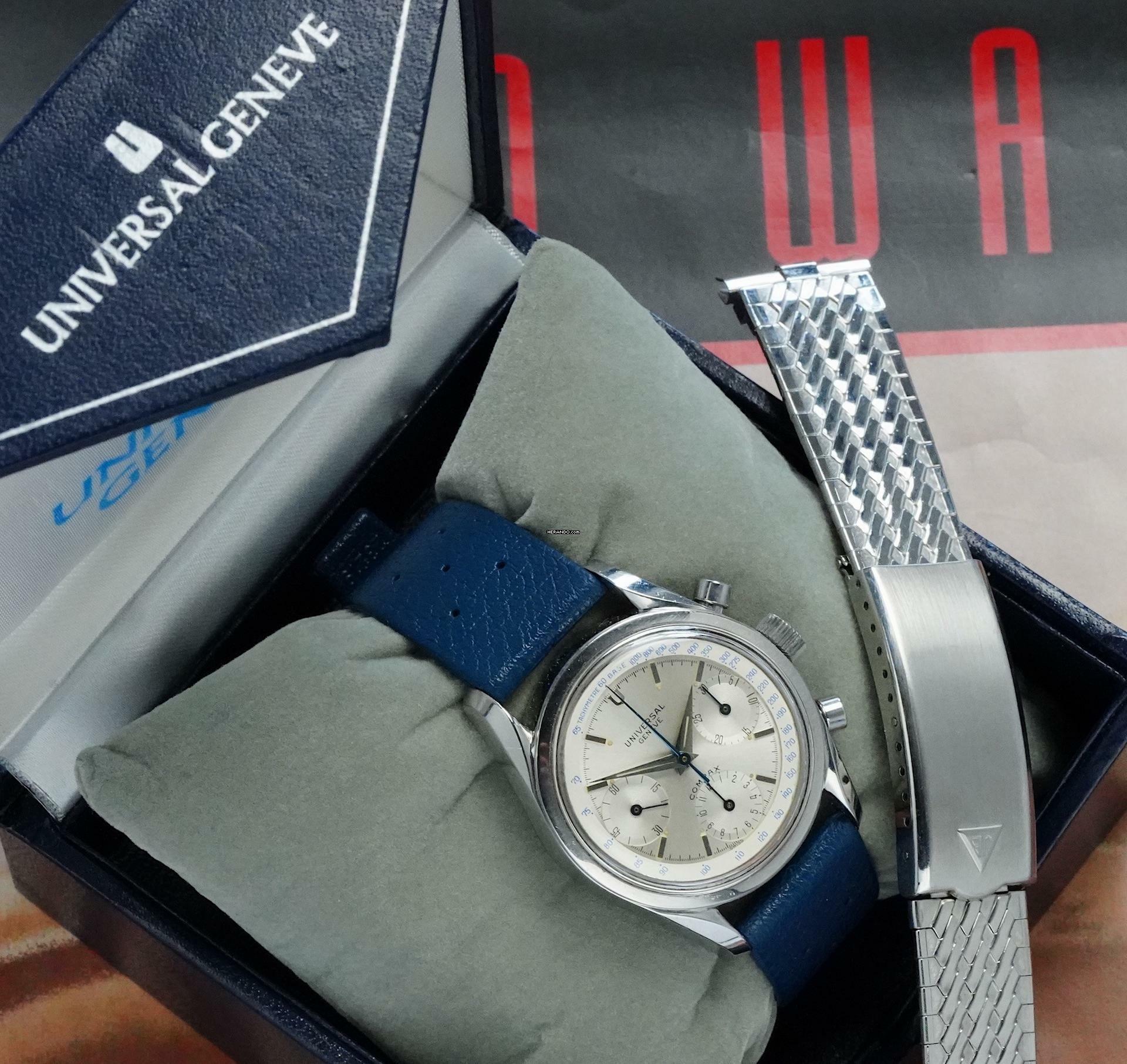 Thumbnail von Universal Genève Compax VALJOUX 72 SOLEIL DIAL NINA CASE RARE VINTAGE