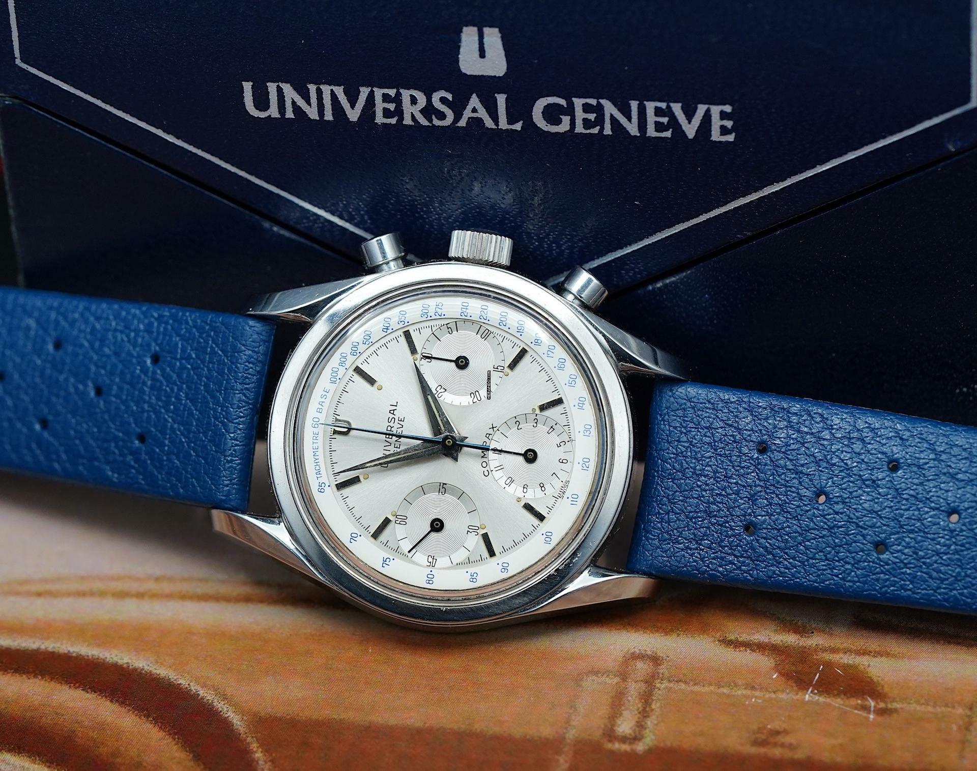 Thumbnail von Universal Genève Compax VALJOUX 72 SOLEIL DIAL NINA CASE RARE VINTAGE