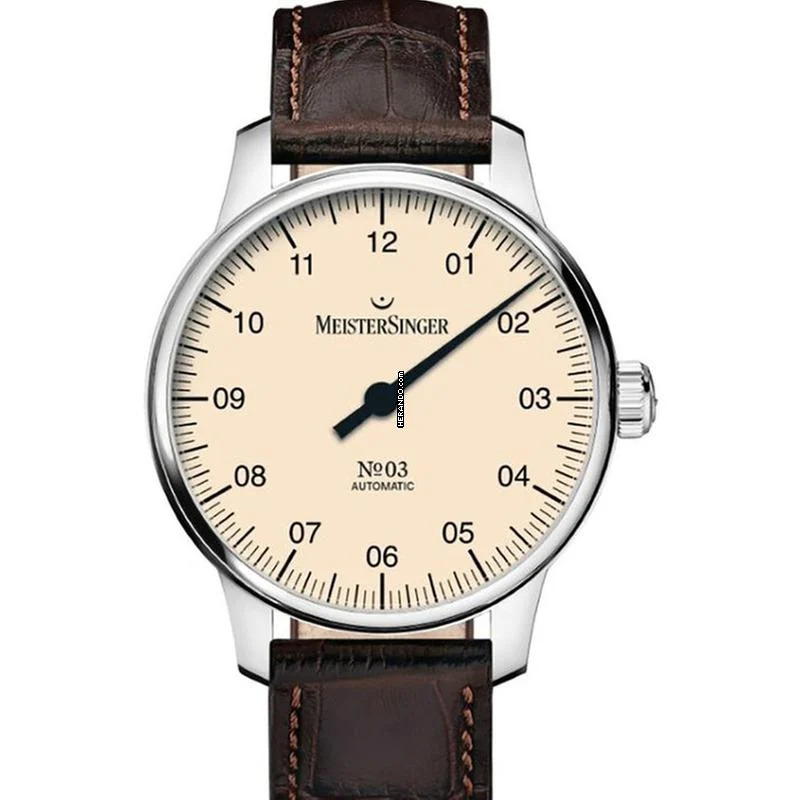  Meistersinger N° 03 No3 - 38 mm Einzeiger Herrenuhr Automatik BM9903 