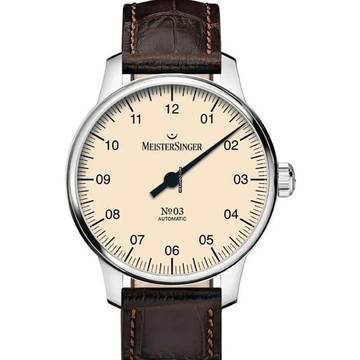  Meistersinger N° 03 No3 - 38 mm Einzeiger Herrenuhr Automatik BM9903 