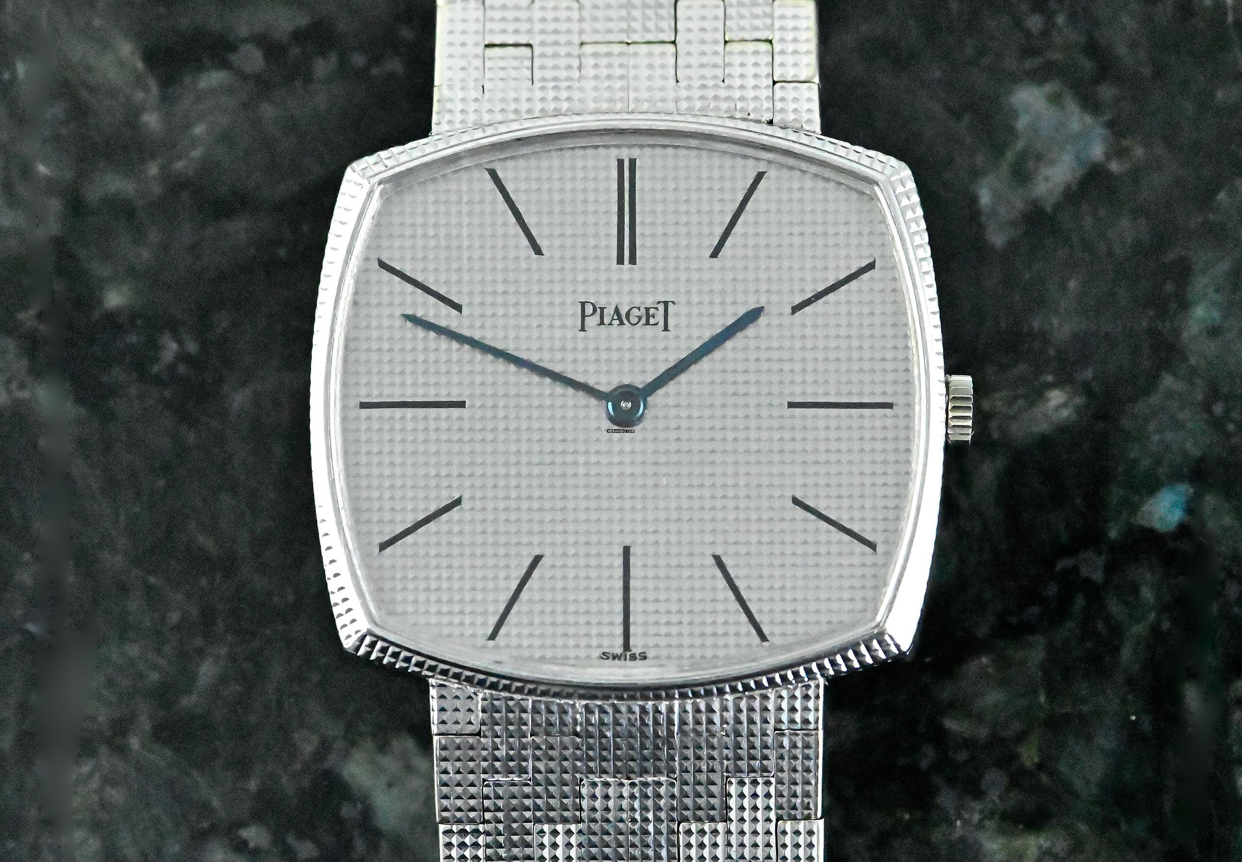 Thumbnail von Piaget rare Vintage TV Screen | 9501 | Clous De Paris | white gold
