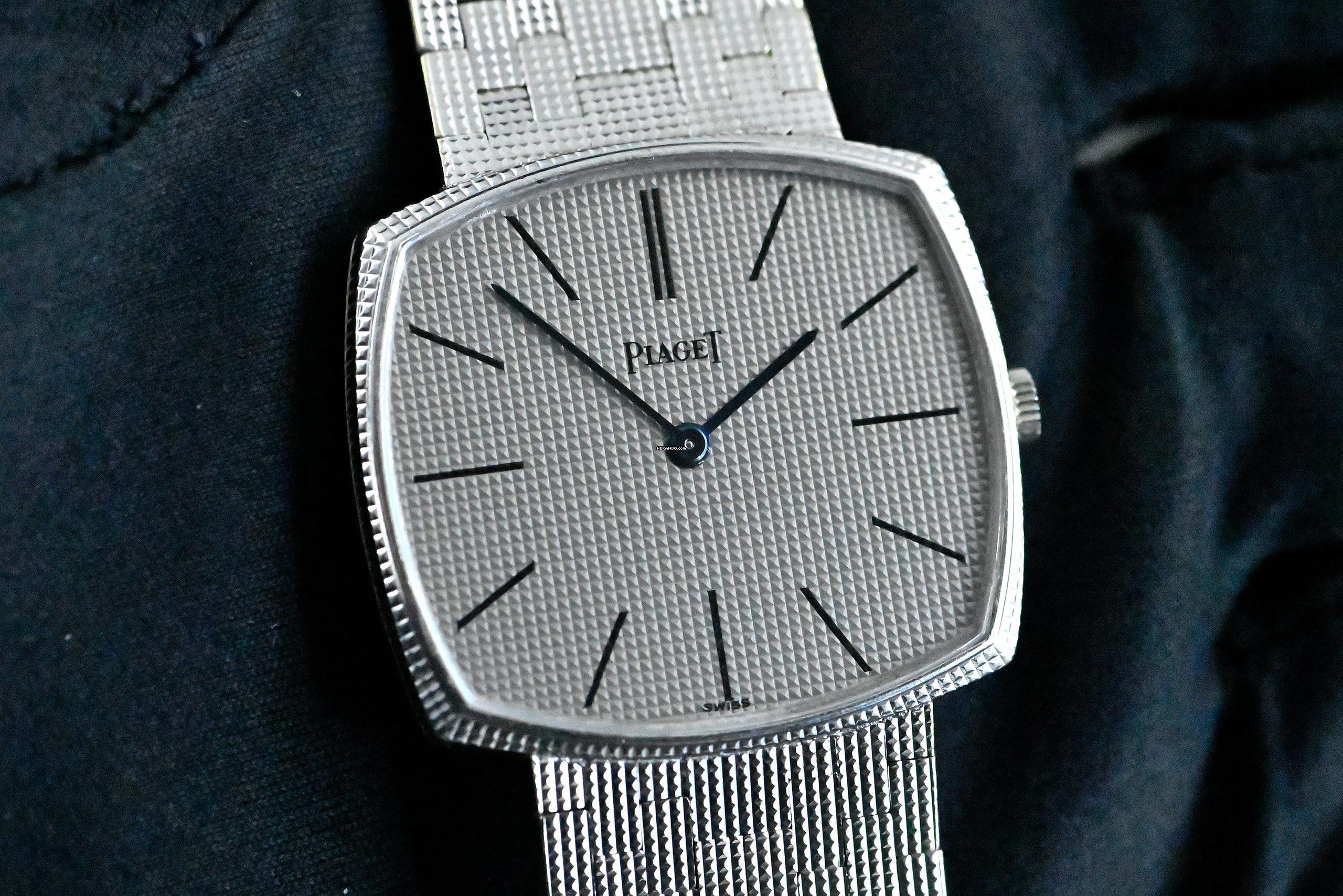 Thumbnail von Piaget rare Vintage TV Screen | 9501 | Clous De Paris | white gold