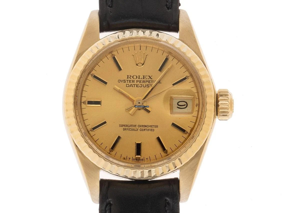  Rolex Lady-Datejust Ref.6917 1979 Box&Beschreibung sehr gut Vintage Datejust Lady open 6/9 18kt Gelbgold 