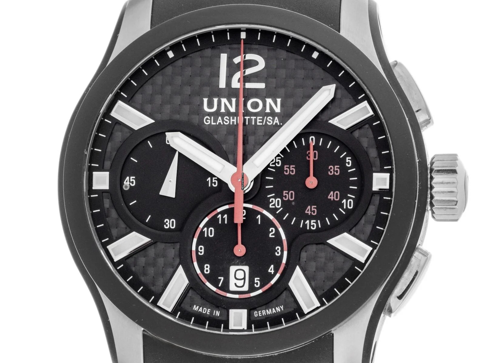  Union Glashütte Belisar Chronograph Ref.D002.627.27.207.01 2018 Full Set sehr gut Vintage Belisar Chronograph Kautschuk Faltschließe 