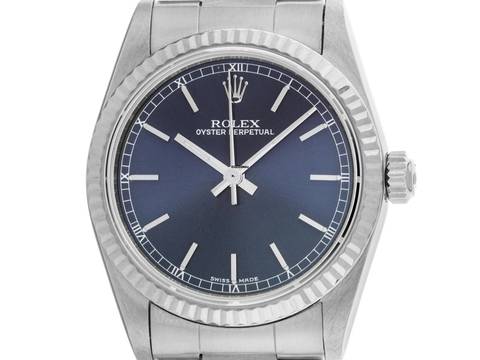  Rolex Oyster Perpetual 31 Medium Ref.77014 2005 Full Set sehr gut Vintage Oyster Perpetual Medium Stahl 18kt Weißgold 